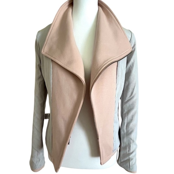 GIBSONLOOK Cropped Moto Jacket Size XXS Pink Smoke Feminine Barbiecore - Picture 7 of 13